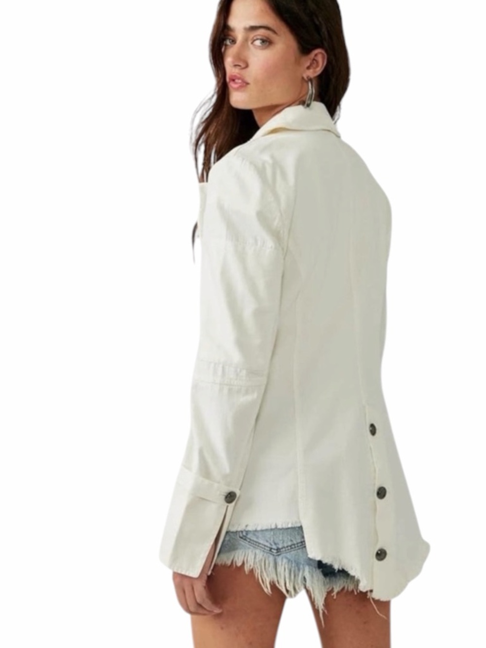 NWT - Free People – Harlow Blazer – Distressed Ivory – Sz. XS